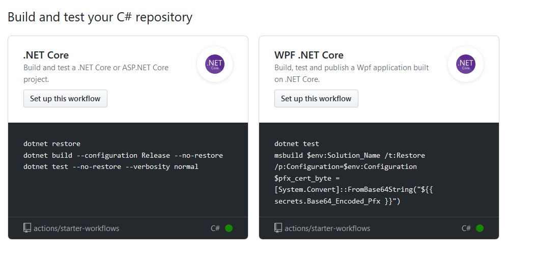 GitHub Action 新上线 WPF .NET Core 自动构建模板